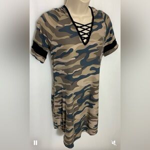 No boundaries hooded Camo-Camouflage dress